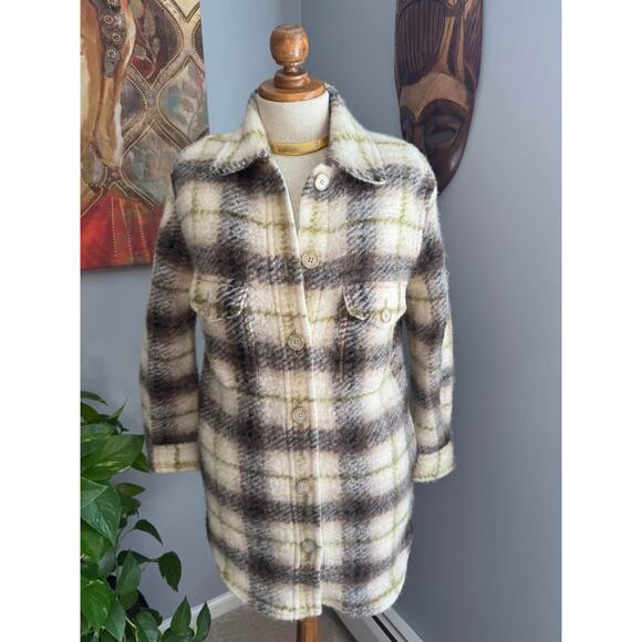 Aritzia Wilfred Free Lyon Wool Plaid Schacket Women's Wilfred Free Jacket - Picture 1 of 10